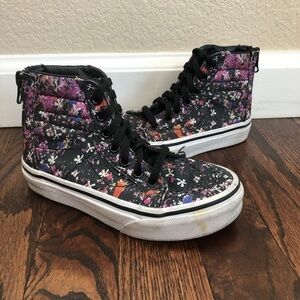 Vans Kids Sneakers - Black with Purple Floral